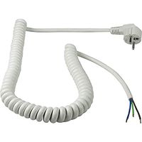as - Schwabe 70427 Spiraalkabel/Aansluitkabel met Schuine Stekker, Wit
