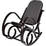 M41 Schommelstoel TV-fauteuil massief hout walnoot look stof/textiel antracietgrijs