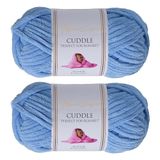 Utopia Crafts Cuddle Super Chunky Chenille Soft Yarn for Knitting and Crochet 2x 100g (Sky)