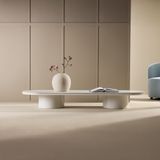 Fjord Nohr Ovale Salontafel Shundrika MDF Steenlook, 190 x 60cm - Beige - Ovaal