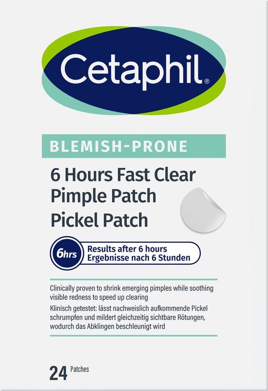Cetaphil 6h Fast Clear Pimple Patches - Tegen opkomende puistjes - Salicylzuur - Aanbevolen door dermatologen - 24 stuks