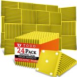 Merkloos Akoestische Panelen 24 Stuks 30x30x2,5 cm Geel