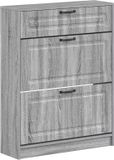 vidaXL Schoenenkast UTRECHT 78 x 24 x 100 cm Bewerkt hout Grijs Sonoma