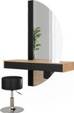 Vicco Kaptafel Melisa, Noir, 120 cm avec miroir LED et tabouret