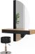Vicco Kaptafel Melisa, Noir, 120 cm avec miroir LED et tabouret