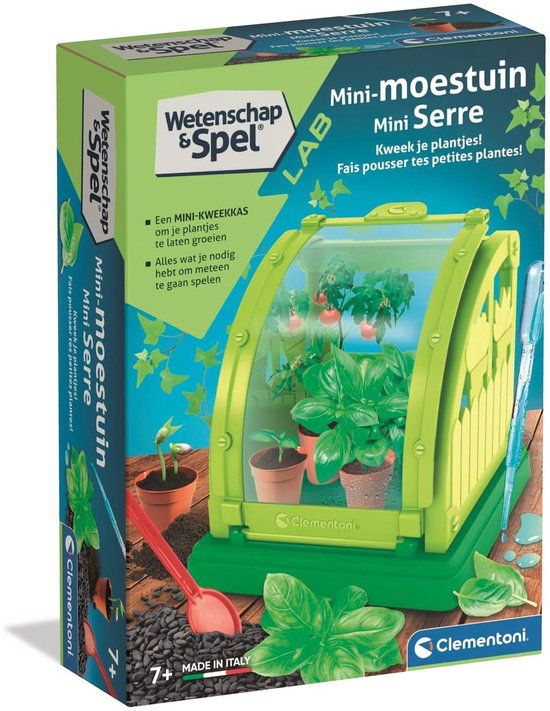 Clementoni Mini Serre Moestuintje Educatief Speelgoed voor Kinderen STEM Speelgoed Vanaf 7 jaar