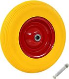 vidaXL Kruiwagenwiel met as 4,00-8 390 mm massief PU