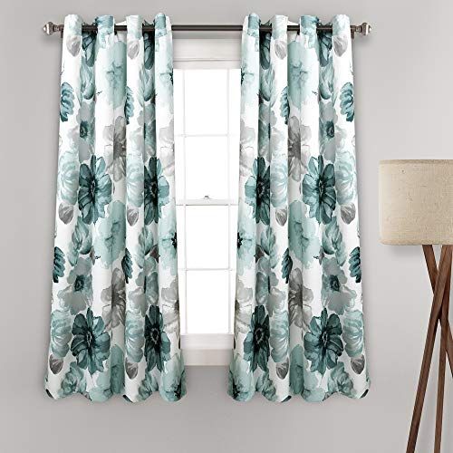 Lush Decor Leah Lichtfiltrerende raamgordijnpanelen, paar, 132 x 160 cm (b x l), blauw