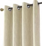 Melodieux Gordijnen verduistering gordijnen ondoorzichtig linnenlook voor woonkamer slaapkamer, beige 245x140cm - 1 stuk