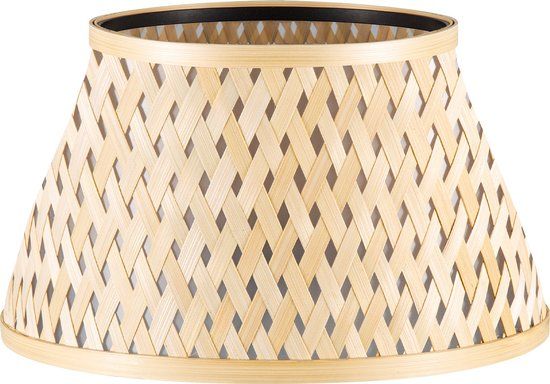 Home Sweet Home Bamboo Lampenkap - Conisch - Beige - Boheemse stijl - ø30 x 17 cm - E27 fitting