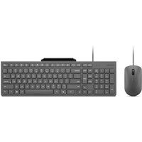 Lenovo 310 - Toetsenbord en muis set - met telefoonhouder - USB - QWERTY - VS-Engels - maangrijs - kleurdoos