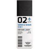 Hairways 02 - Wash & Shave 3 in 1 Gel 100ml | Voor Mannen