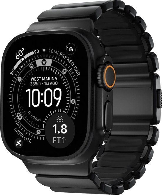 Nomad Stratos Horlogeband Zwart Hardware 45/46/49mm