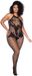 Mapalé Sexy Halter en Kralenloze Bloemen Bodystocking - Koninginneformaat - Zwart