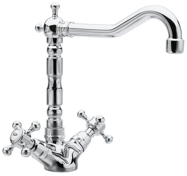 Reitano Rubinetteria ANTEA Wastafelmengkraan met klikwaste en retro uitloop - Chroom