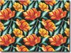 WD LIFESTYLE Icecat Plastic placemat met bloemenmotief in oranje tinten