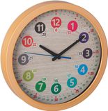 Merkloos Relaxdays Kinderklok - Ø 30 cm - Wandklok Kindermuurklok met Cijfers en Kleuren