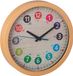 Merkloos Relaxdays Kinderklok - Ø 30 cm - Wandklok Kindermuurklok met Cijfers en Kleuren