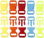 Creotime Klik sluiting, b: 15 mm, l: 29 mm, 100 stuks, kleuren assorti
