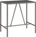 Poly Rattan table de bar avec plateau en verre 110x70x110 cm gris