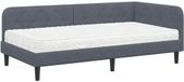 vidaXL Cadre de lit d'angle gris foncé velours 90 x 190 cm
