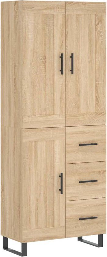 vidaXL Hoge kast 69,5x34x180 cm bewerkt hout sonoma eikenkleurig