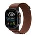 Apple Watch Ultra 4 49 mm Zwart Titanium met Bordeaux Rode Alpine Band