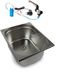 Inox spoelbak, 230V, 325x265x150 mm. Camping lavabo avec robinet et pompe