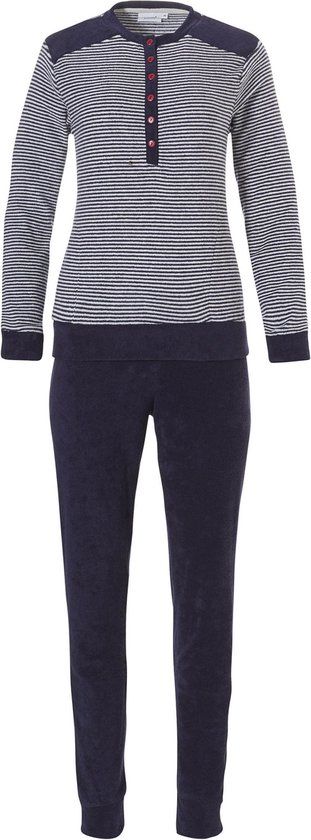 Pastunette Cozy Stripes Pyjamaset Dames - Blauw - Badstof - Maat 46