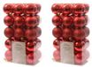 Decoris Kerstballen - 60 stuks - Rood - 6 cm Diameter - Kunststof