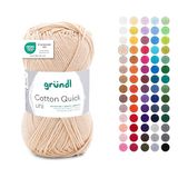 Gründl Wol Cotton Quick uni - dunne wol voor haken - breigaren - haakgaren - glanzend en huidvriendelijk - 100% katoen - 1 kluwen 50 g / 125 m - naalddikte 3-4 - eierschaal
