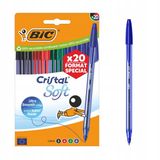 BIC Cristal Soft Medium pen, 1,2 mm, 4 kleuren, 20 stuks