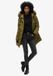 Superdry Everest halflange pufferjas van imitatiebont Dames dark olive