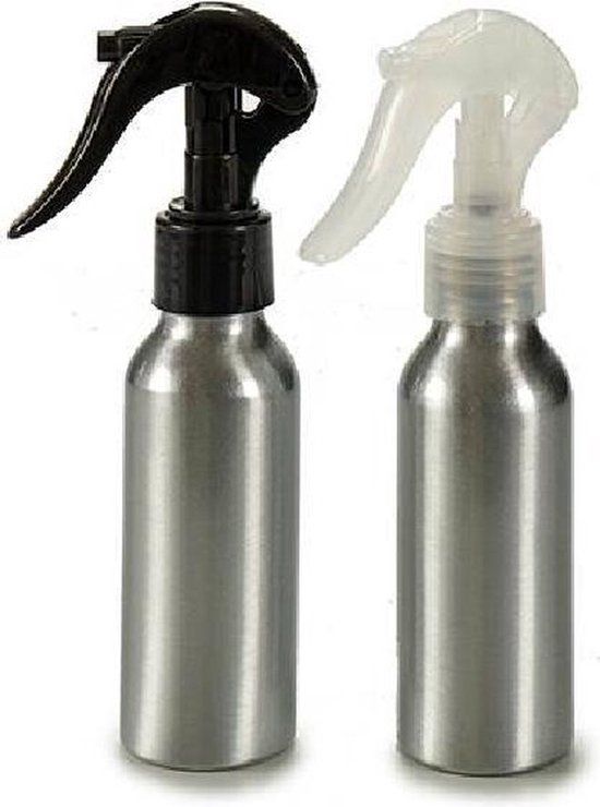 Sprayflacon Leeg - Set van 2 - RVS - 100ML - Zwart & Zilver