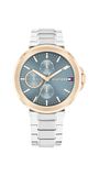 Tommy Hilfiger Analoog multifunctioneel kwartshorloge voor dames met roestvrijstalen armband, Blauw, modern of elegant