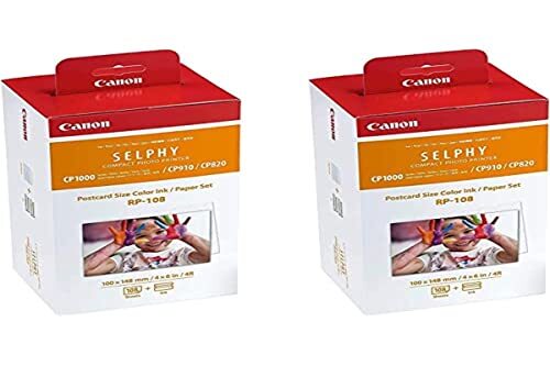 Canon 5 stuks Kleurinkt/papierset compatibel met nGXNfP met SELPHY CP910/CP820/CP1200, RP-108