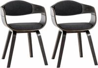 CLP Kingston Set van 2 eetkamerstoelen - Met armleuning - Stof - grijs/donkergrijs