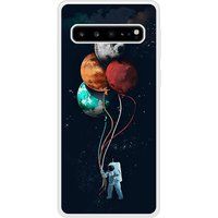 Cosmonaute aux ballons Verstevigd hoesje met sublimatie bedrukking, compatibel met Samsung Galaxy S10