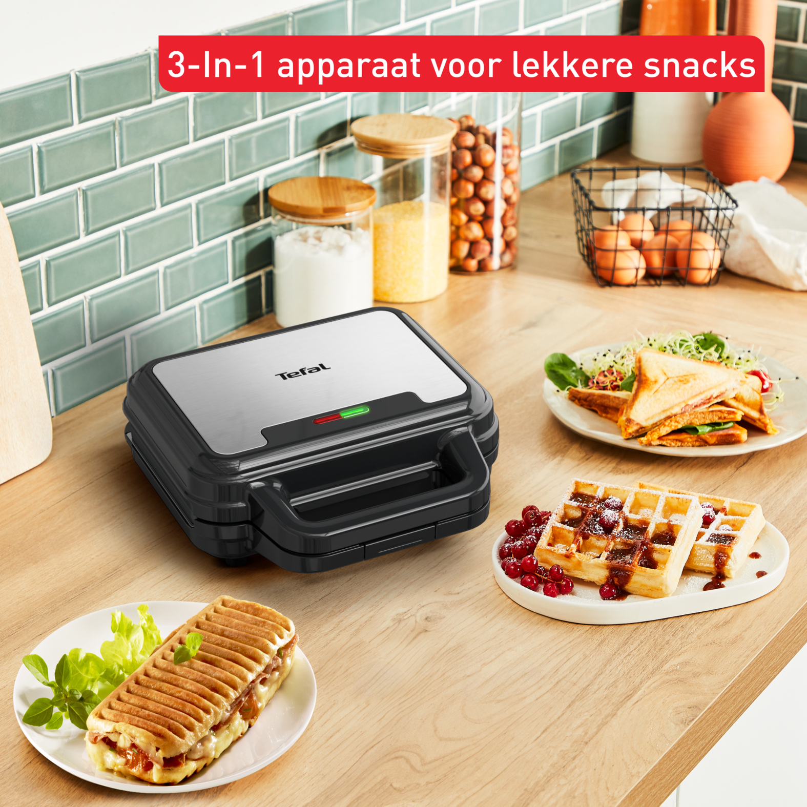 Tefal UltraCompact 3in1 Wafel-, Tosti-ijzer & Contactgrill - Zwart/RVS
