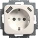 Busch-Jaeger Reflex contactdoos - 1-voudig - randaarde USB A/C - polarwit