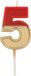 Folat Party Products Kaars Retro Cijfer 5 Rood