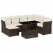 vidaXL 8-delige Loungeset met Kussens, Poly Rattan, Bruin