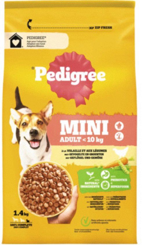 Pedigree Adult Mini - Hondenvoer - Gevogelte Groente 1.4 kg