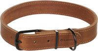 Flamingo Montana Cognac lederen halsband XXL 53-63 cm x 28 mm