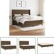 vidaXL Boxspring met matras stof donkerbruin 160x200 cm