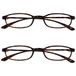Opulize Fly 2 Stuks Zak Formaat Super Licht Leesbril Mat Bruin Mannen Vrouwen RR67-2 +3,00