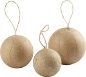 Rayher hobby materialen Rayher Hobby Gmbh Hobby/DIY Kerstballen - 18x - aan touwtje - papier mache 4-5-6 cm