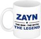 Bellatio Decorations Naam cadeau Zayn - The man, The myth the legend koffie mok / beker 300 ml - Donkerblauw