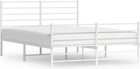 vidaXL Bedframe met hoofd- en voeteneinde Metaal Wit 160x200 cm
