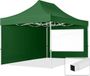 TOOLPORT 3x4,5 m Easy Up partytent Vouwpaviljoen, ECONOMY staal 30mm met zijwanden (panorama), donkergroen